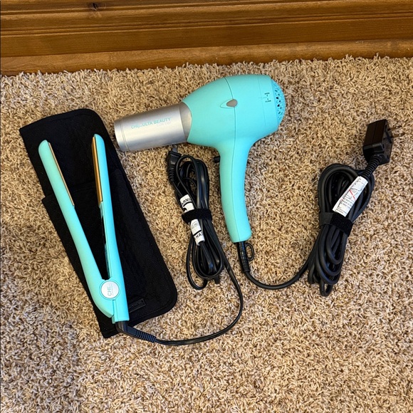 CHI Turquoise Hair Dryer and Flat Iron Set + Vera Bradley Travel Case